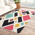 thumbnail image 2 of Colorful Geometric Carpet,4x5 Area Rug, Non Slip Low Pile Soft Machine Washable, Modern Aesthetic Area Rugs, Modern Tribal Rugs for Bedroom Living Room Rug 8IUp1-396, 2 of 7