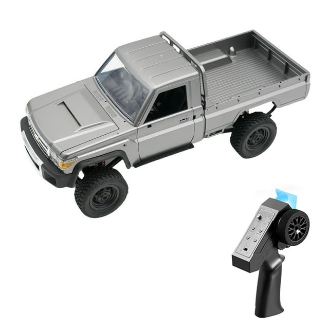MN82 PRO 1/12 Scale Silver Remote Control Pickup Truck with 2.4GHz , 2-Speed Transmission, LED Light Control, 7.4V 500mAh Battery, 280 Strong Magnetic Motor, 46° Climbing Capability, 8km/h Max