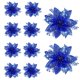 thumbnail image 5 of 10x Adornos de arreglo floral de Pascua navideña de 14,5 cm con flores brillantes para Azul profundo, 5 of 9