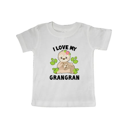 

Inktastic Cute Sloth I Love My Grangran with Green Leaves Gift Baby Boy or Baby Girl T-Shirt