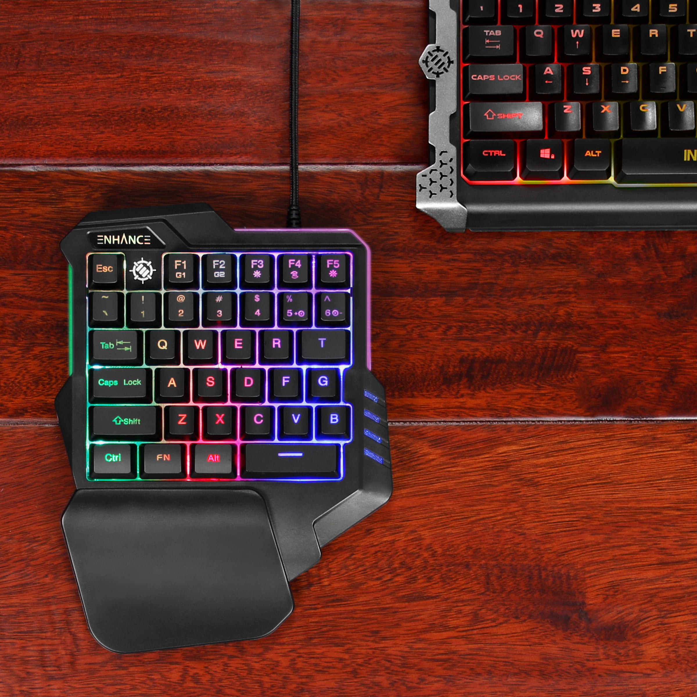  One Handed Gaming Keyboard RGB Backlit, 35 Keys Portable Mini  Gaming Keypad Ergonomic Professional Keyboard, Single Hand Mechanical Gaming  Keyboard with Wrist Rest Support for LOL/PUBG/MOBA/MMO/FPS : Video Games