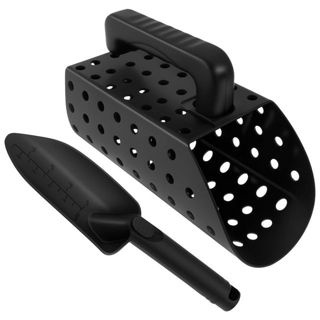 HLONK Pelle de Détecteur de Métaux en Plastique ABS Résistant à la Rouille Tamis Compact de Détection de Métaux Pelle à Sable Manuelle Polyvalente Accessoires de Détection de Métaux pour Extérieur Plage