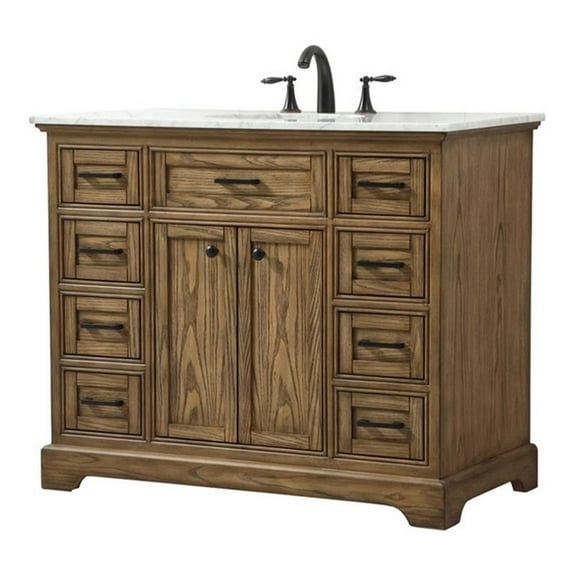 42 inch single bathroom vanity in driftwood