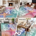 thumbnail image 6 of Summer Washable Living Room Rugs 5'x7', Life Is Better At The Beach Yellow Blue Starfish Low Pile Throw Large Area Rugs Non-Slip Sturdy Edge Binding Carpet for Dining Room Bedside Kitchen, 6 of 9