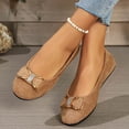 thumbnail image 6 of Zedker Womens Ballet Flats Shoes Point Toe Shoes Comfortable Dressy Slip On Casual Flats with Bow for Women Khaki 37, 6 of 10