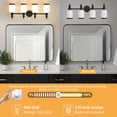 thumbnail image 7 of Bathroom Vanity Light Over Mirror, 4 Light Matte Black Bathroom Light Fixtures with Frosted Milk Glass, Modern Vanity Lighting Wall Mount, 7 of 7