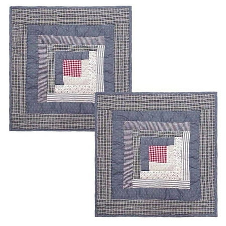 Patch Magic Sail Log Cabin Cotton Throw Pillow (Set of 2)