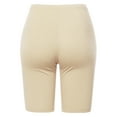 thumbnail image 3 of A2Y Women's Basic Solid Premium Cotton Mid Thigh High Rise Biker Bermuda Shorts Taupe L, 3 of 5