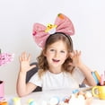 thumbnail image 6 of Deeceymbur Easter Headband with Glitter Bow Bunny Ears for Party Dress Up, 6 of 6