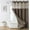 Brown, variant on no Hook Shower Curtain and Liner Set,Boho Style with See Through Top Window, Black Fabric Tufted Striped Textured Outer Curtain & Waterproof Inner Liner, SageGreen, 71Wx80H