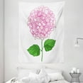 thumbnail image 1 of Hydrangea Tapestry, Hand Drawn Pinkish Floral Petals with Leaves Cartoon Illustration, Wall Hanging for Bedroom Living Room Dorm Decor, 60W X 80L Inches, Rose Pink Fern Green Ivory, by Ambesonne, 1 of 2