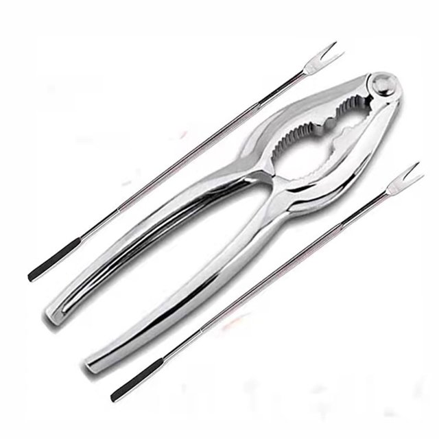 Binwennn Seafood Tools Set Leg Sheller With 2Pcs Stainless Steel Forks And 1Pc Alloy Lobster Crab Nut Shellfish Lobster Leg Opener Heavy Duty Kitchen Set