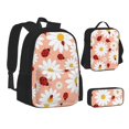 thumbnail image 2 of Naloa Daisy and Ladybug Print Large Capacity Backpack Lunch Bag Pencil Case Combination 3 Piece Set for Student, 2 of 8