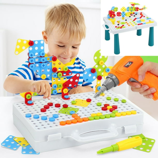 Juguetes, Educación, Caja portátil, Clavo intercambiable, Clavo, Mesa de música con taladro, Caja de tornillos para taladro infantil, Cumpleaños de niños y niñas, Caja de herramientas de dibujos anima