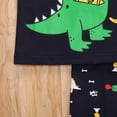 thumbnail image 2 of T-shirt à Manches Longues + Pantalon pour Petit Garçon, Pyjama de Printemps à Col Rond Classique avec Imprimé Dinosaure, 2 of 5