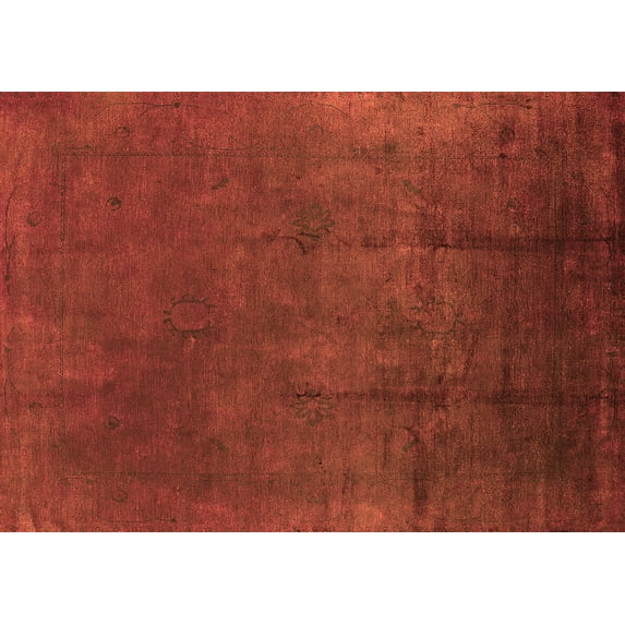 Ahgly Company Indoor Rectangle Oriental Orange Industrial Area Rugs, 2' x 3'