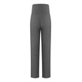 thumbnail image 5 of PXLKNZH Women's Maternity Wide/Straight Versatile Comfy Palazzo Lounge Pants Stretch Comfy Soft Pregnancy Trousers with Pockets Dark Gray,M, 5 of 6