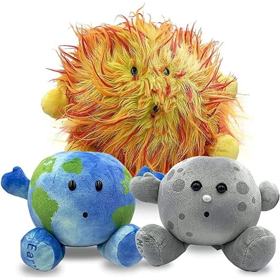 Celestial Buddies Earth, Moon, and Sun Buddy Stuffed Planet Plush Solar System Toy - Educational Science & Space Learning, Soft & Cuddly, Ages 0