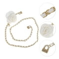 thumbnail image 4 of Unique Bargains 1 Pc Adjustable Waist Belt Delicate Flower Adjustable Waist Cord Women Gold Tone White, 4 of 6
