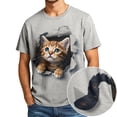 thumbnail image 2 of Cute 3d Kitten Graphic Tees for Men Women 2026 Summer Casual Short Sleeve Crewneck Cat Lovers T Shirts, 2 of 6