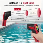 TempPro TP450W Dual Laser Temperature Gun for Cooking, Digital Infrared Thermometer for Pizza Oven Grill, Laser Thermometer Gun (Formerly ThermoPro)