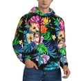 thumbnail image 2 of Wukai Colorful Flowers Print Men Hoodies Fleece Sweatshirts Long Sleeve Sweaters Pullover Fall Outfits Winter Clothes-Large, 2 of 7