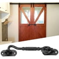 thumbnail image 6 of 1 Pieces Storm Hook Stainless Steel Door Hook Door Latch Window Catch Cabin Door Gate Lock With 4 Pieces Mounting Screws - Black, 6 of 6