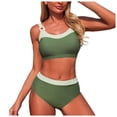 thumbnail image 2 of Duqingm Swimsuit for Women Women Two Piece Bathing Suits Push Up Bikini Set Halter Swimsuit Vintage Swimwear AG,XL, 2 of 7