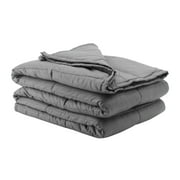 Eternal Stress Relief Weighted Blanket with Premium Glass Beads | Heavy Cool Weighted Blanket with 5 Layers 10 lb 48''x72'' Full Size Bed (Dark Grey)