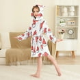 thumbnail image 4 of FORMRS Niños Bathrobe Unisex Hooded Robe Soft Plush Pajamas Sleepwear, Size 4-6T, Santa Hats Pattern, 4 of 7