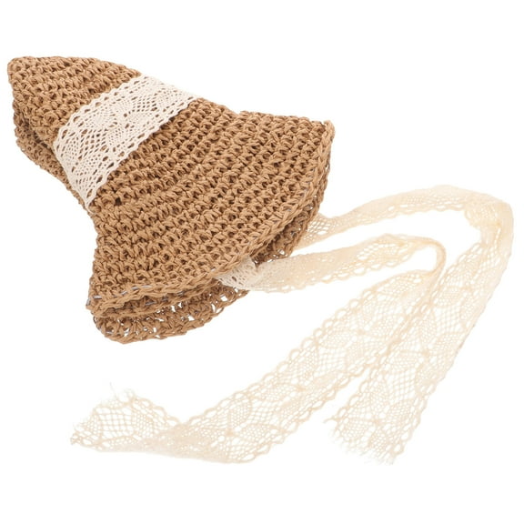 Milisten Girls Wide Brim Sun Hat Foldable Adjustable Size for Outdoor Activities Beach Cycling Hiking 1Set Khaki