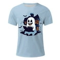 thumbnail image 5 of FDGIU Men's Halloween T-Shirt Plus Size Short Sleeve Shirts - Ghost Pumpkin Graphic Tee, Spooky Funny Costume Top, Loose Fit Short Sleeve Casual Shirt, 5 of 5