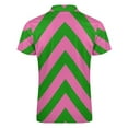 thumbnail image 5 of Pink Green Zig Zag Pattern Men Zipper T-shirt Summer Casual Short Sleeve T-shirt Top, 5 of 7