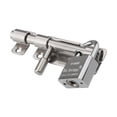 thumbnail image 3 of Sliding Bolt Door Latch Barrel Door Lock Exterior Door Lock with Padlock Hole, Stainless Steel Chrome Finish (Padlock Not Included), 3 of 5