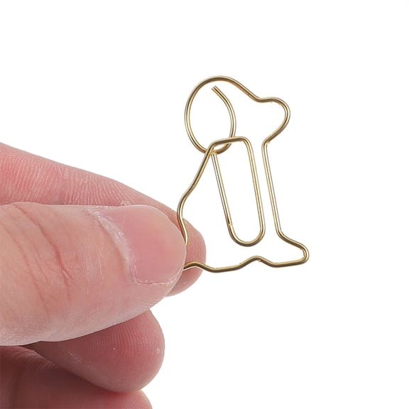 WEUVEB Cute Dog Shaped Metal Paper Clips 60pcs - Decorative Document Organizers for Study and Office Use