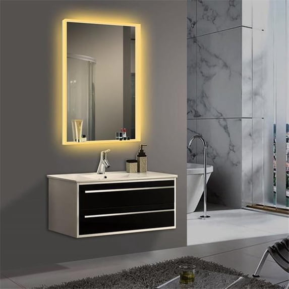 Paris Mirror ACRY24363000 4520 Lumens 3000K Warm Color Acrylic Illuminated LED Lighted Mirror - 24 x 36 in.
