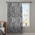 thumbnail image 3 of Black Morocco Sheer Curtains 54 Inches Long, Traditional Tribal Abstract Geometric Art Light Filering Curtains, Breathable Simi Curtain Privacy Drapes for Kitchen Bathroom Small Window Treatment, 3 of 9