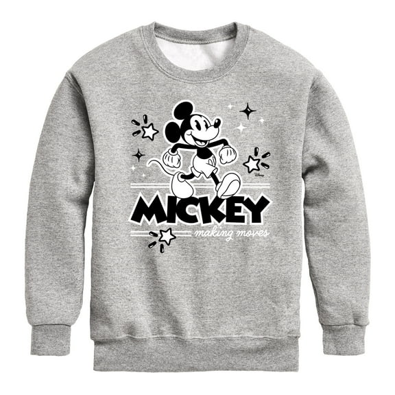 Disney - Mickey Mouse Making Moves - Youth Crewneck Fleece Sweatshirt