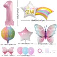 thumbnail image 2 of Set de Globos de Cumpleaños JKGOO Mariposa Rosa 32", 2 of 5
