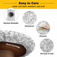 thumbnail image 3 of Elastic Fitted Round Tablecloth, Grey Spring Floral Waterproof Stretch Table Cover for 55"-60" Tables, Farmhouse Flowers Elegant Pastoral Washable Outdoor Tablecloths for Patio, Picnic, Camping, 3 of 9