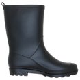 Matte Black Solid Jelly Mid Calf Women Rain Boot