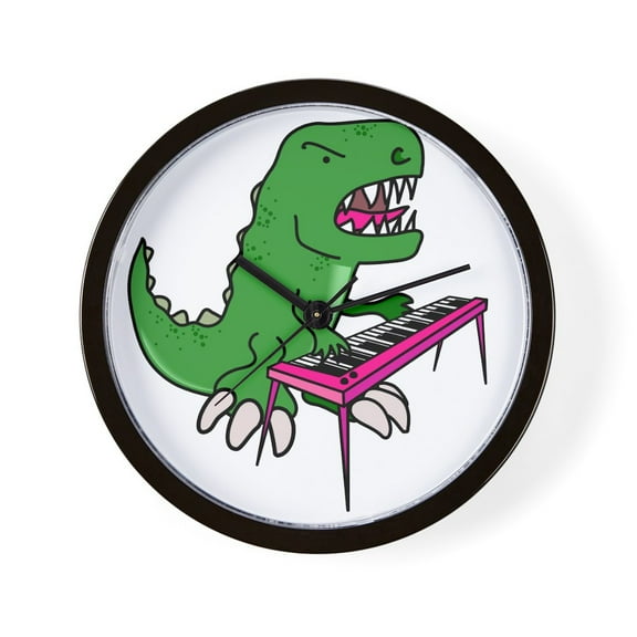 CafePress - T Rex Piano T Shirt - 10" Quartz Analog Battery-Powered Modern Wall Clock, Unique