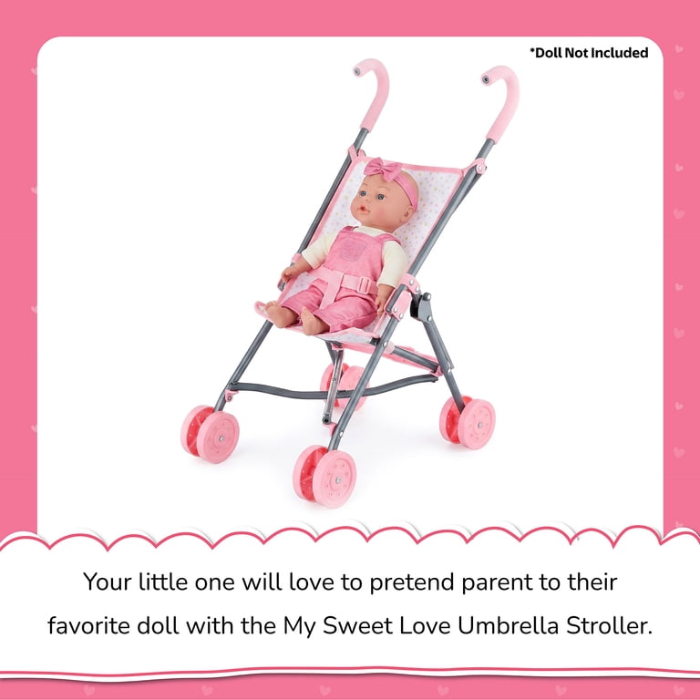My Sweet Love Fold-Up Doll Stroller, Pink/White photo 7