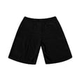thumbnail image 4 of Hogleaql Men's Linen Shorts Casual Breathable Summer Beach Vacation Drawstring Elastic Waist Short with Pockets Black 2XL, 4 of 9