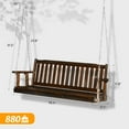 thumbnail image 2 of QISHENSHUI Heavy Duty 880 LBS 5 FT Patio Wooden Porch Swing Outdoor with Upgraded Adjustable Chains, Outdoor Hanging Swing Bench for Garden, Yard, Balcony (5 FT, Rustic), 2 of 7