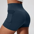 thumbnail image 4 of Sevevn Women's Fitness Outdoor High Waisted Yoga Clothes For Running Riding Sports Solid Color Pocket Yoga Pants Shorts With Pocket, 4 of 9
