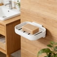thumbnail image 4 of Rewenti Wall Mounted Soap Box Bathroom Storage Rack No Drilling and Draining Household Soap Box Storage Rack Suction Cup Soap Rack, 4 of 6