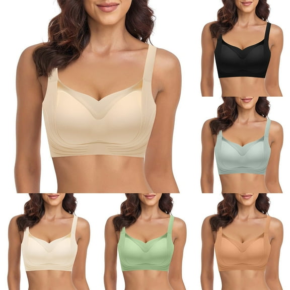 FCLoft 2025 Women's Seamless Wireless Supportive Push Up Bra - Full Coverage T-Shirt Bras M-2XL