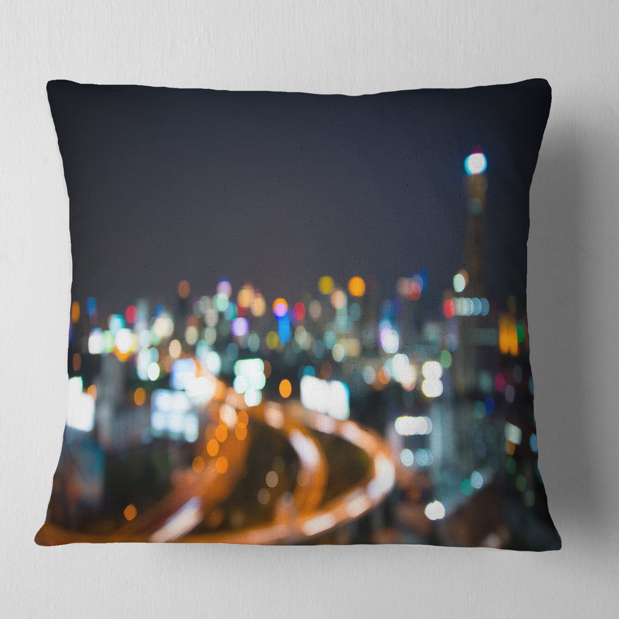 Designart Bangkok City at Twilight - Cityscape Throw Pillow - 18x18