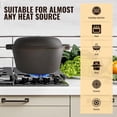 thumbnail image 5 of 5 Qt Cast Iron Dutch Oven with Lid, 10 Inch Diameter, 2 in 1 Multipurpose Skillet and Pot for Non-Stick Cooking, 5 of 5